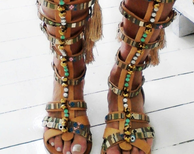 Greek sandals/boho sandals/gladiator sandals/boots/luxury sandals/strappy sandals/handmade sandals/ethnic sandals/women shoes/flats/evil eye