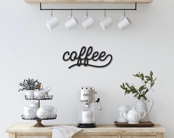 Coffee wood cutout | Coffee bar decor | Coffee wood sign | Coffee cut out