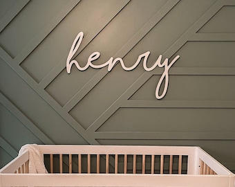 Recorte de nombre de bebé personalizado / Decoración de pared para guardería, regalo para baby shower