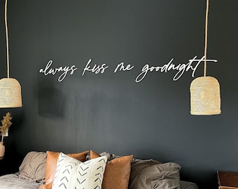 Bésame siempre buenas noches – Decoración de pared para dormitorio / Letrero recortable