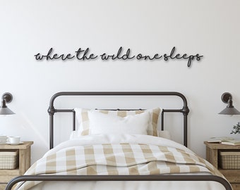Recorte de "Donde duerme el salvaje" / Letrero para habitación infantil / Decoración para dormitorio infantil / Decoración de pared para habitación infantil / Decoración de pared para habitación infantil