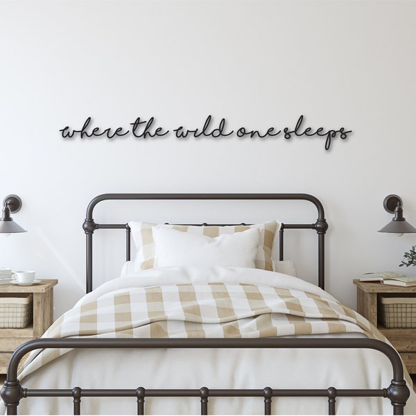 Where the wild one sleeps cutout | Bedroom nursery sign | Kids bedroom decor | Nursery wall decor | Child's room wall decor