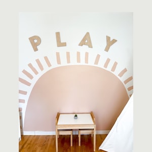 Wortspiel Ausschnitt | Spielzimmer Wanddeko Zeichen | Kinderzimmer Wanddeko | Lasergeschnittenes Wortzeichen
