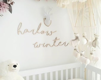 Double baby name cutout sign | Nursery wall decor | Nursery hanging | Custom baby boy baby girl name cutout | First & Middle name cut out