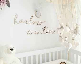 Letrero recortable con nombre doble para bebé/Decoración de pared para habitación infantil