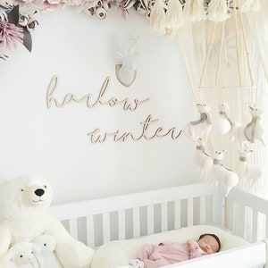 Double baby name cutout sign for Nursery | Nursery wall decor | Nursery hanging | Custom baby boy baby girl name cutout
