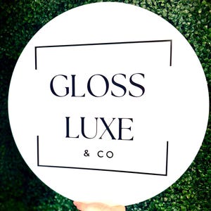 Enseigne logo personnalisée en acrylique peinte | Logo rond personnalisé en acrylique pour entreprise | Enseigne d'entreprise avec nom de logo personnalisé