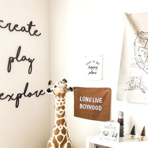 Create Play Explore | Cutout Set | Playroom wall decor | Play room sign wall