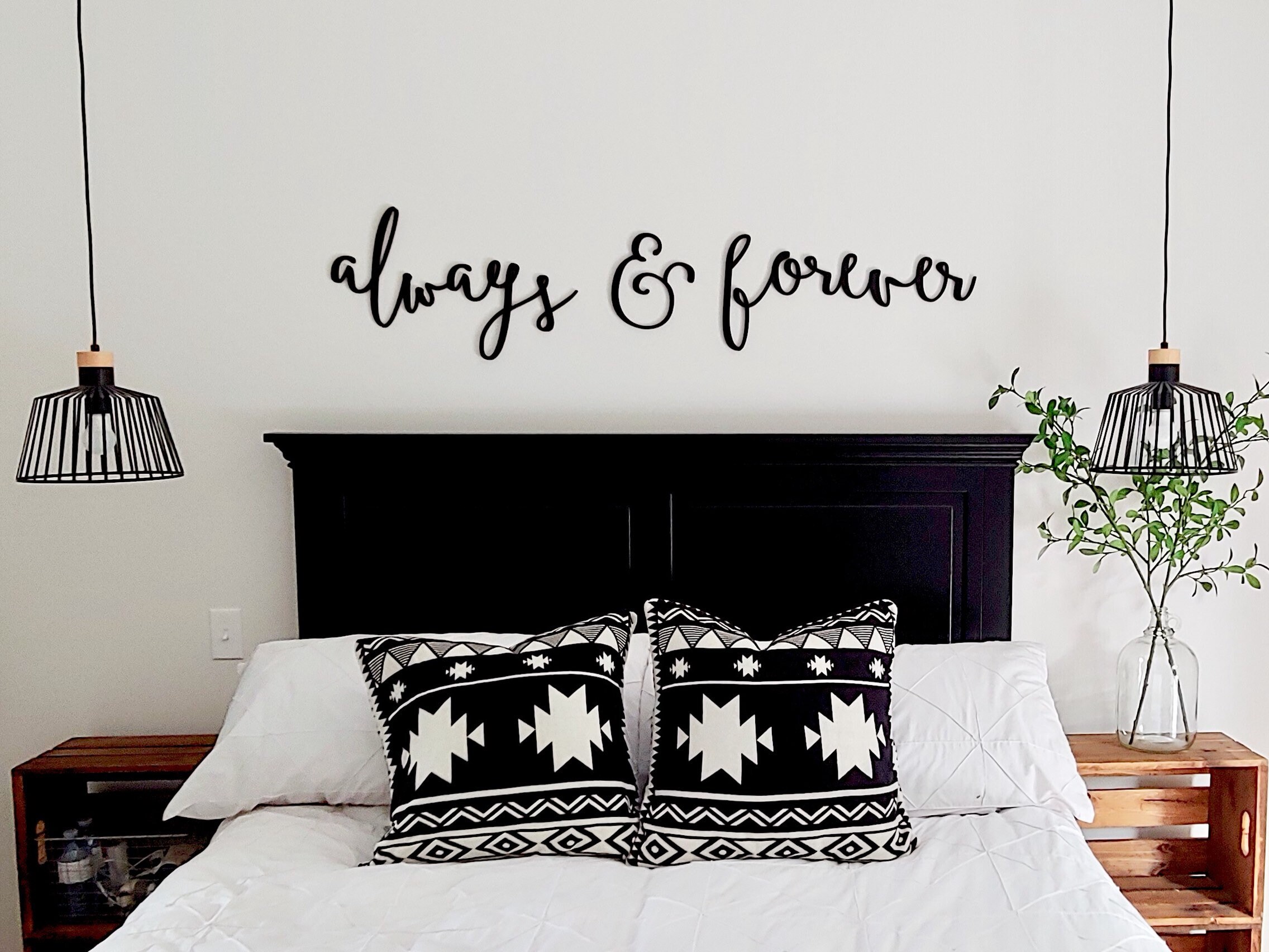 Toujours &pour Toujours Découper | Au-Dessus de La Décoration Du Lit Murale Ferme Signes Verbeux Déc