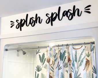 Splish Splash Bathroom Wall Decor: MDF Bathtime Sign