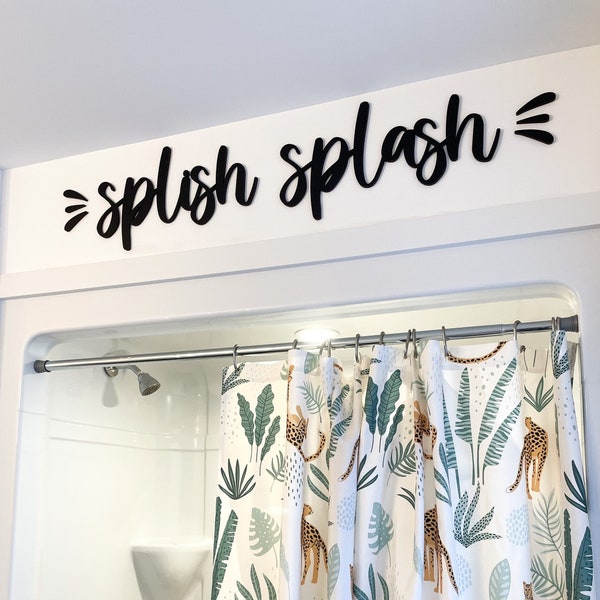 Décoration murale de salle de bain Splash Splash | Décor de salle de bain pour enfants à l'heure du bain | Signe de baignoire