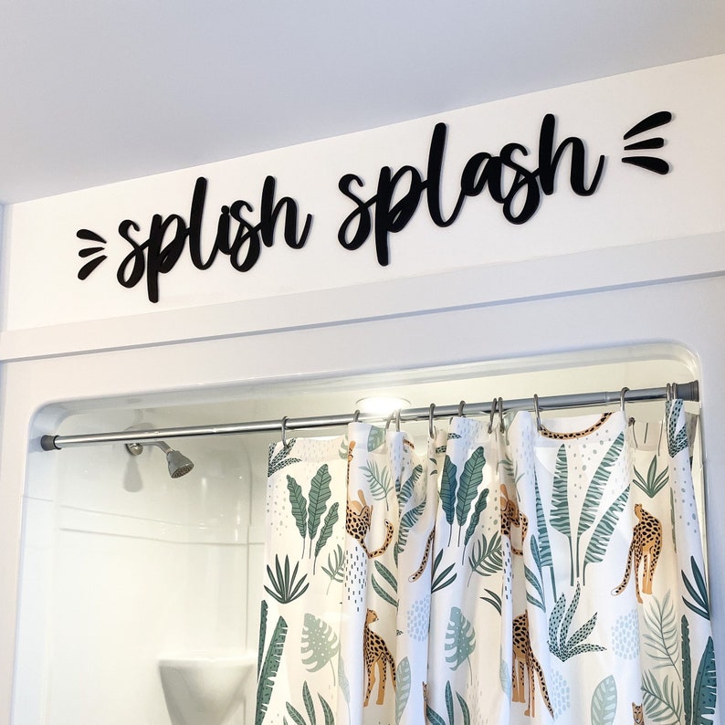 Splish Splash Bathroom Wall Decor Bathtime Kids Bathroom Etsy
