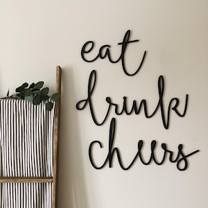 Eat, Drink, Cheers Cutout Set Wall decor Kitchen decor Bar decor Farmhouse decor image 1