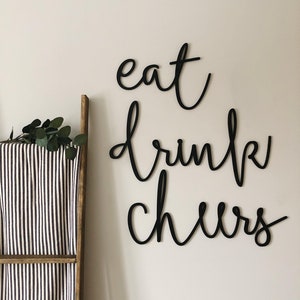 Eat, Drink, Cheers Cutout Set | Wall decor | Kitchen decor | Bar decor | Farmhouse decor