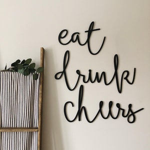 Eat, Drink, Cheers Cutout Set Wall decor Kitchen decor Bar decor Farmhouse decor image 1