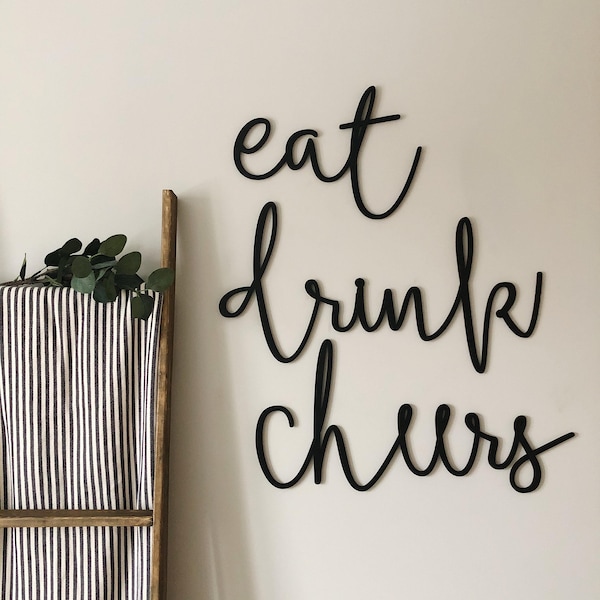 Eat, Drink, Cheers Cutout Set | Wall decor | Kitchen decor | Bar decor | Farmhouse decor