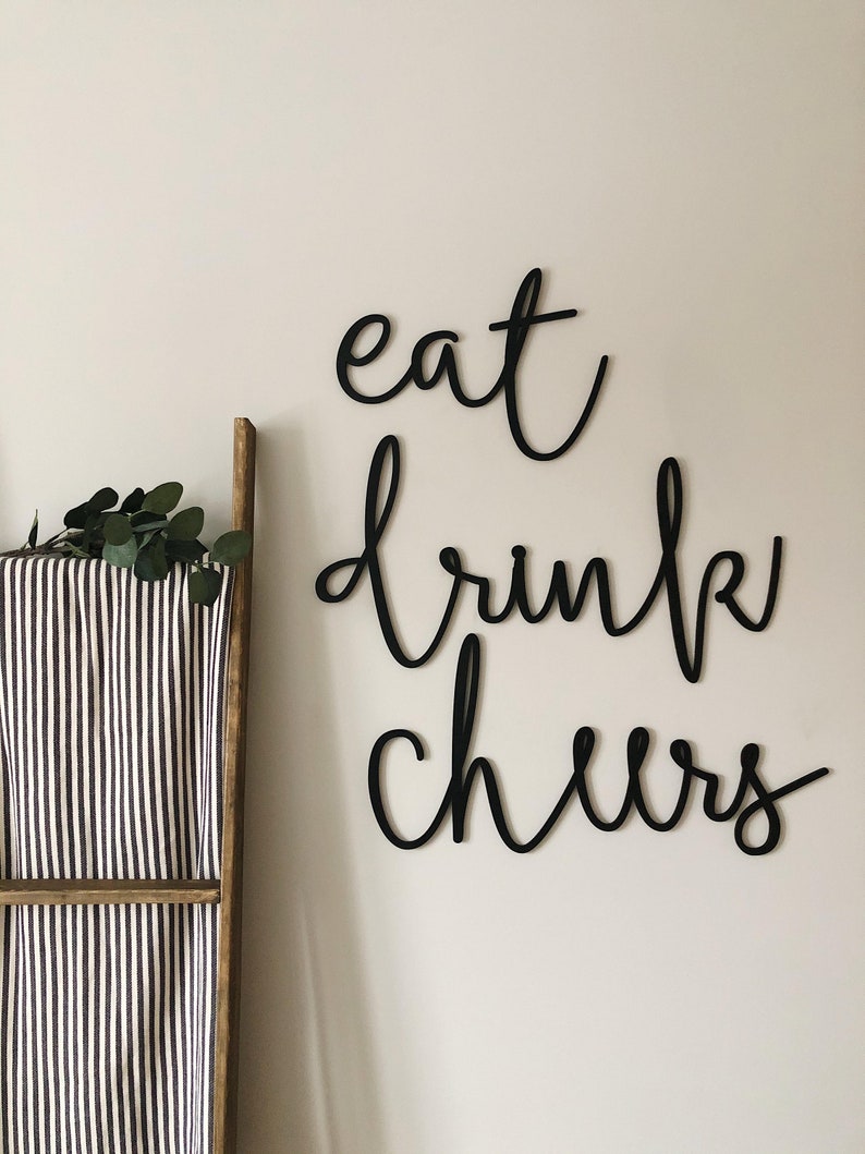 Eat, Drink, Cheers Cutout Set Wall decor Kitchen decor Bar decor Farmhouse decor image 1