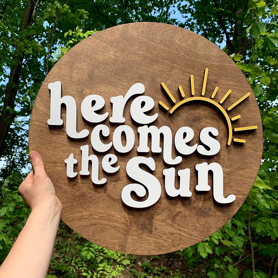 Here Comes the Sun Wood Sign Wood Wall Decor Cute Nursery - Etsy