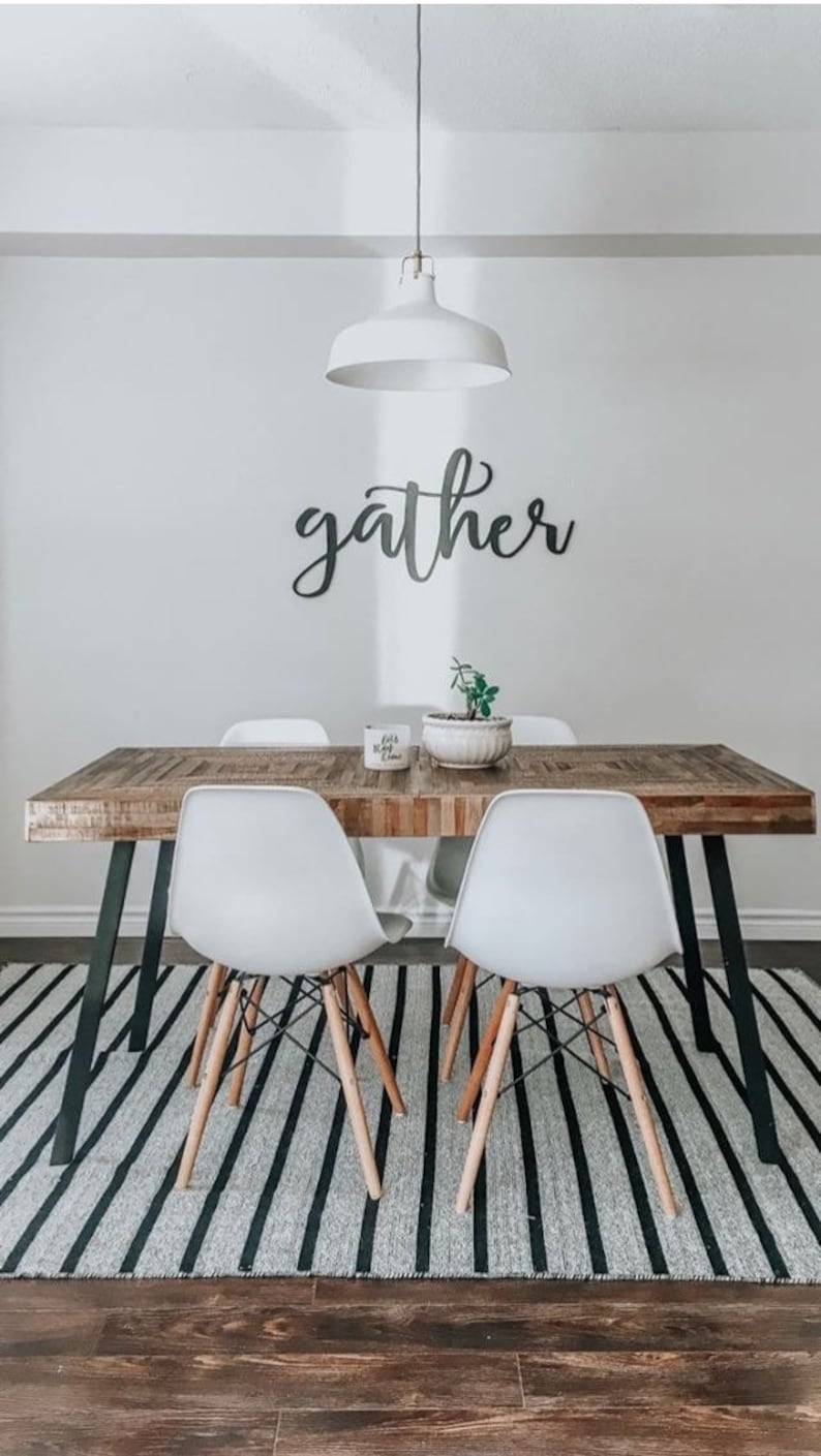 Gather cutout sign Gather sign Gather word cut out Farmhouse decor Laser cut word sign Kitchen decor Dining room decor image 2