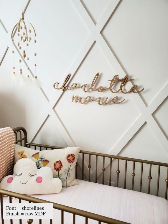 Double Baby Name Sign Nursery Wall Decor Nursery Wall Etsy