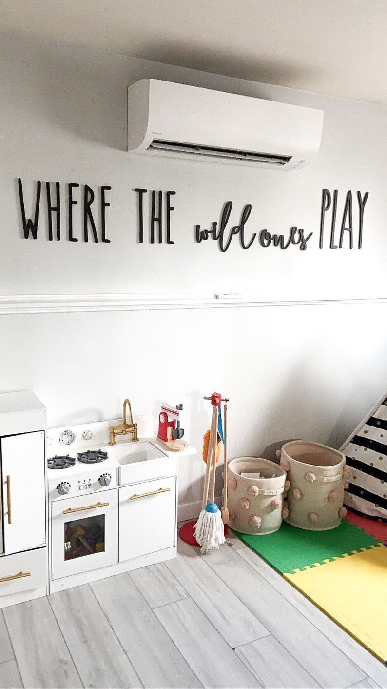 Where the wild ones play sign Playroom wall decor Play room wall cut out sign Where the wild things are image 3