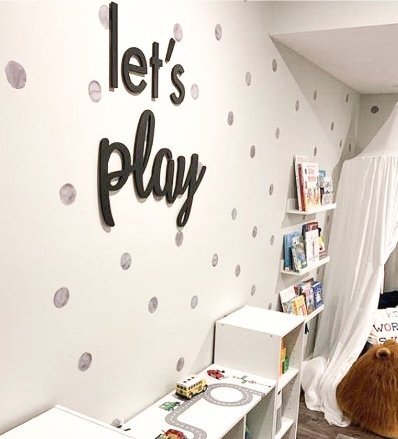 Let's Play Wood Cutout: Playroom Wall Decor Sign image 3