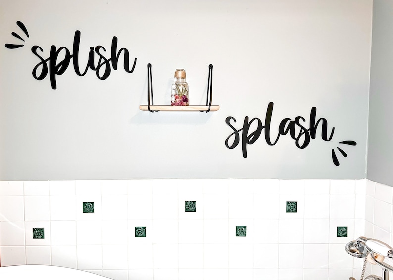 Splish Splash Bathroom Wall Decor Bathtime Kids Bathroom Etsy