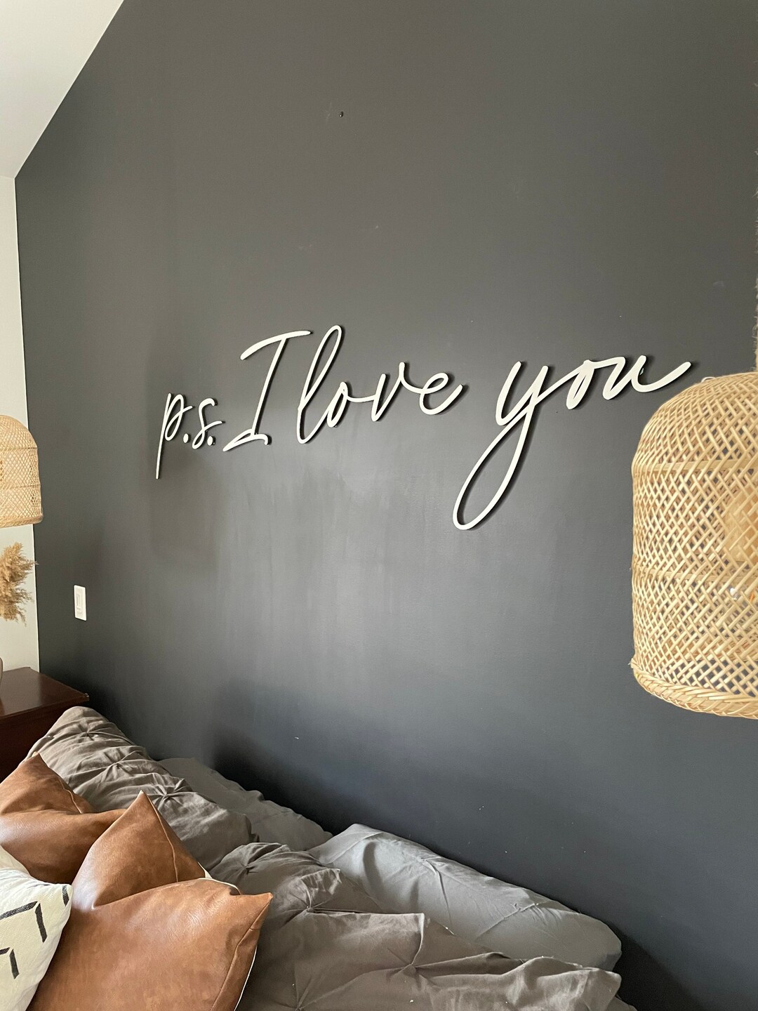 P.s I Love You Wall Decor Master Bedroom Sign Word Cut Out Romantic