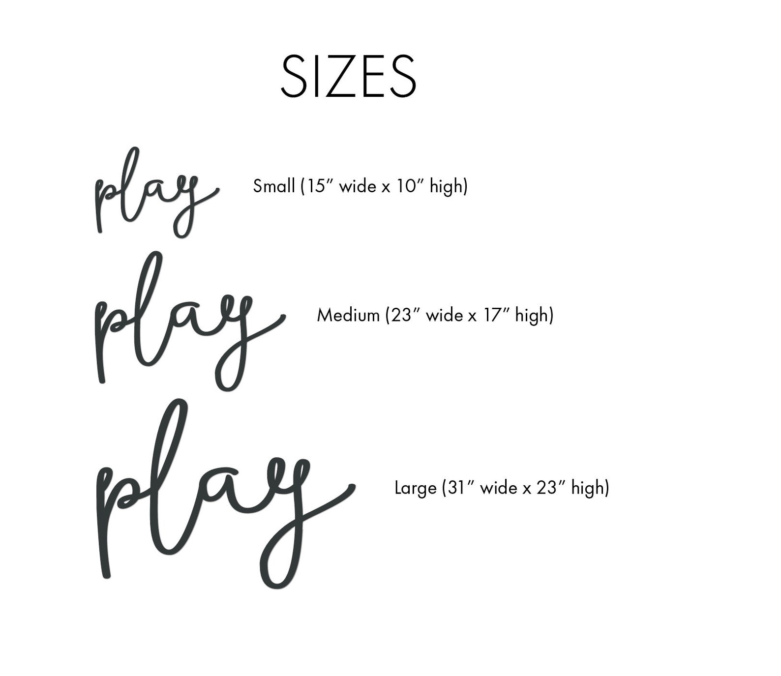 Play Word Cutout Playroom Wall Decor Sign Kids Room Wall Etsy Canada