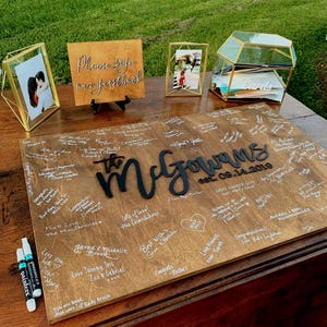 Personalized Wedding Guest Book Alternative | Last Name Wood Sign | Wood Sign for Guests to Sign at Wedding