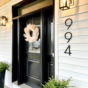 Modern Acrylic House Numbers | Art deco House Numbers | Painted Acrylic House Numbers | House Numbers with Hidden Fasteners | Custom Numbers