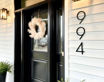 Modern Acrylic House Numbers | Art deco House Numbers | Painted Acrylic House Numbers | House Numbers with Hidden Fasteners | Custom Numbers