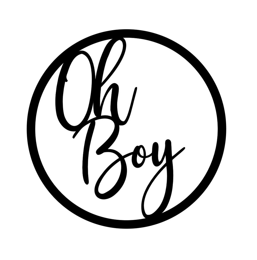 Oh Boy round circle wood cutout sign ...