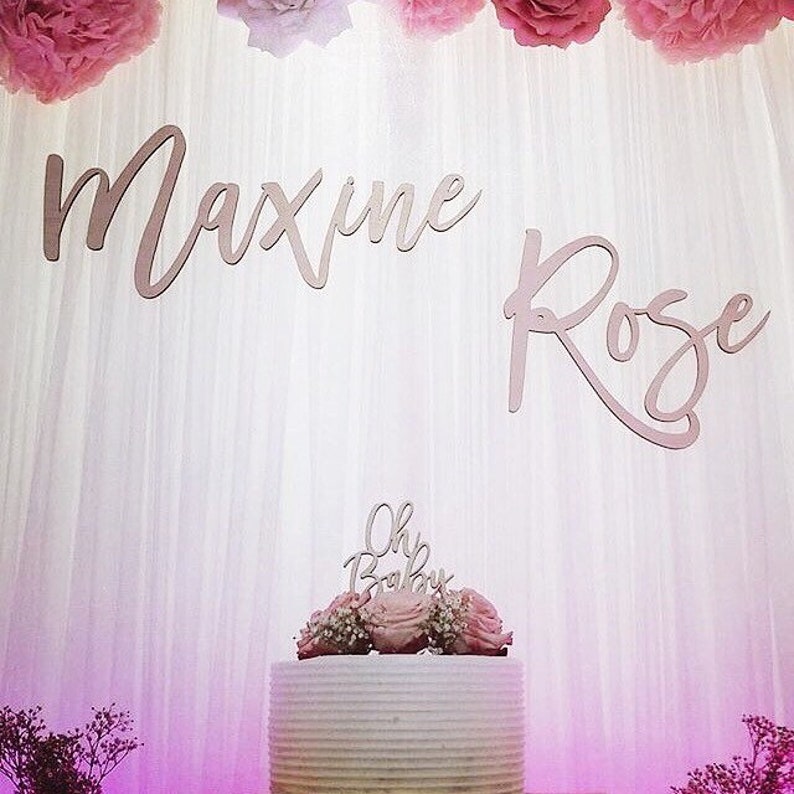 Double Baby Name Sign Nursery Wall Decor Nursery Wall Etsy