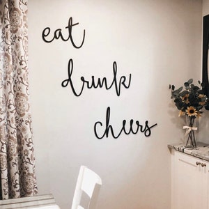 Eat, Drink, Cheers Cutout Set Wall decor Kitchen decor Bar decor Farmhouse decor image 3
