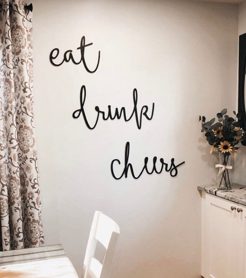 Eat, Drink, Cheers Cutout Set Wall decor Kitchen decor Bar decor Farmhouse decor image 3