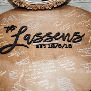Round wedding guestbook sign | Wedding guestbook alternative | Wedding guest book decor