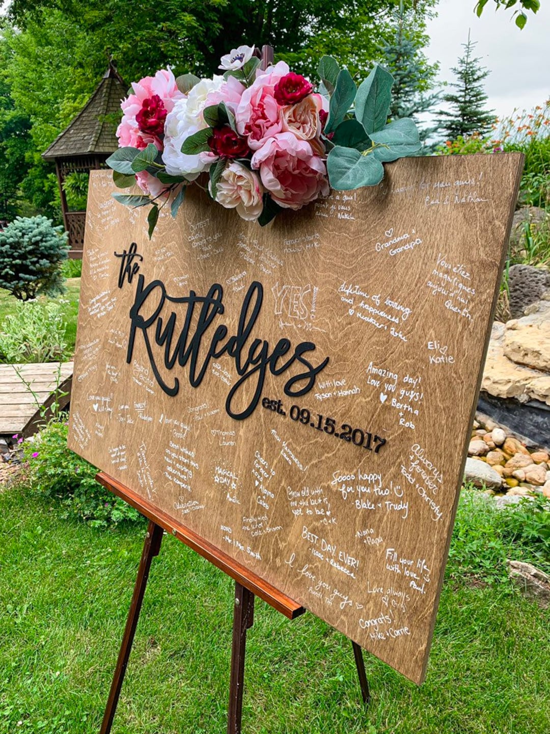 Personalized Wedding Guestbook Sign | Last Name & Date, Birch