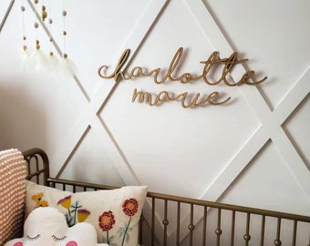 Double Baby Name Sign | Laser Cut Nursery Wall Decor