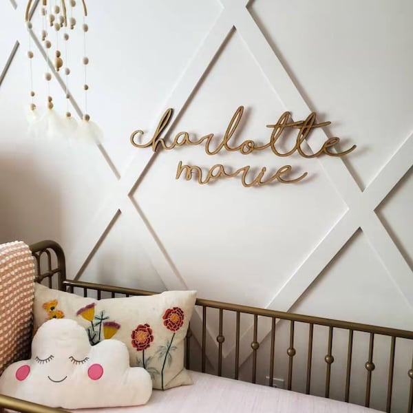 Double Baby Name Sign | Laser Cut Nursery Wall Decor