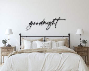 Letrero de buenas noches: Decoración de pared para dormitorio cortada con láser