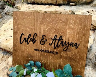 【サイン入】The Wedding Present コミック全6冊セット C86 Personalized Wedding Guest Book Alternative | Last Name Wood Sign