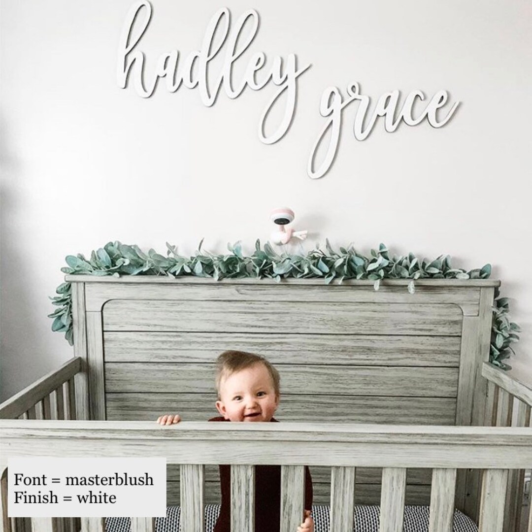 Double Baby Name Sign Nursery Wall Decor Nursery Wall Etsy