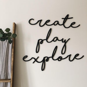 Create Play Explore Cutout Set Playroom wall decor Play room sign wall image 2