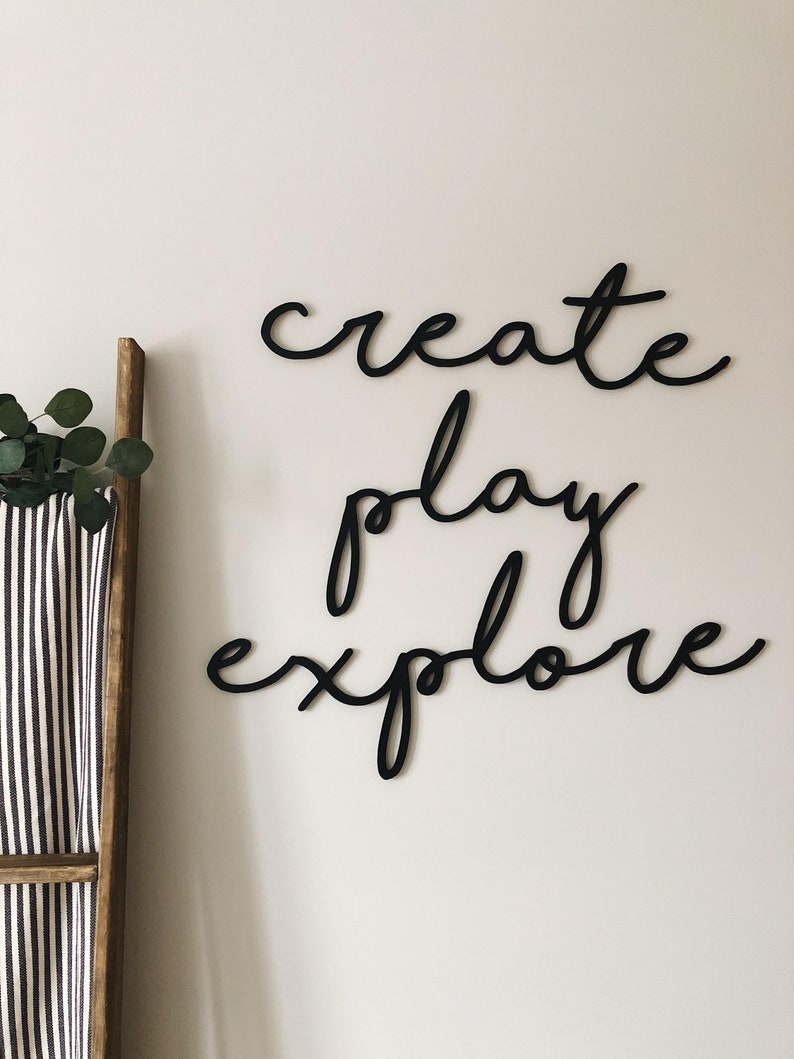 Create Play Explore Cutout Set Playroom wall decor Play room sign wall image 2