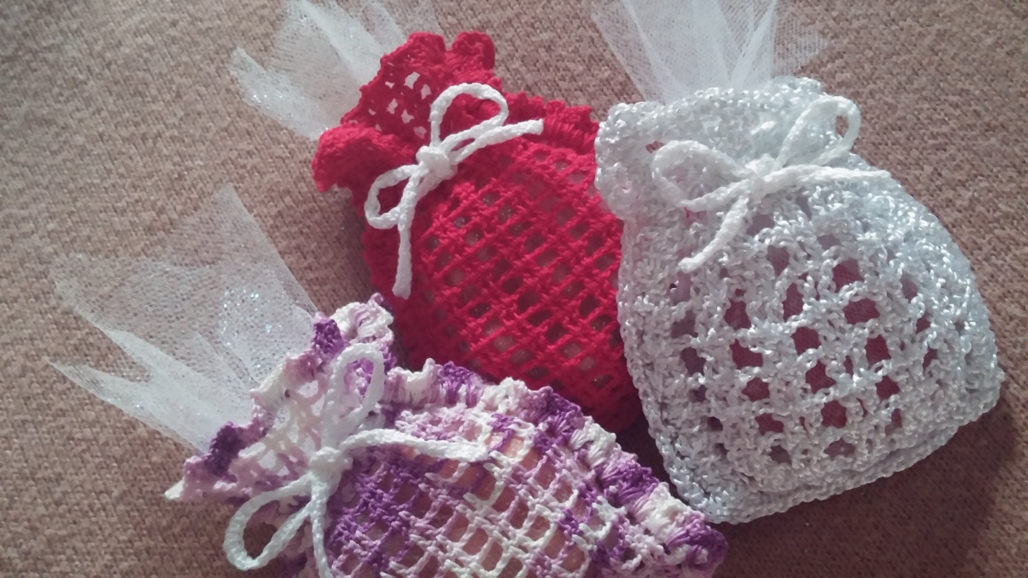 Portesavon crocheté à la main fr Économiseur de savon fr Sac Sachet en