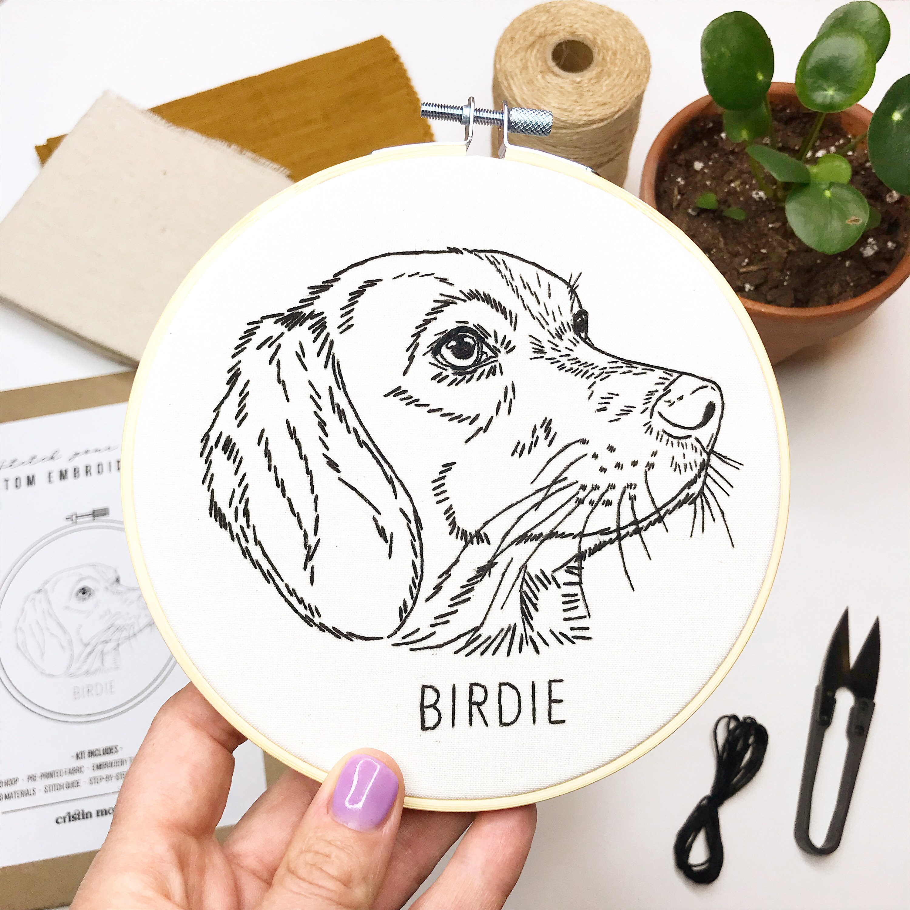 Custom Hand Embroidery Kit Stitch Your Pet Custom - Etsy