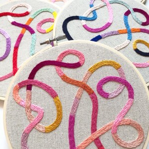 Tangled Colorway Hand Embroidery Pattern and Video Tutorial -