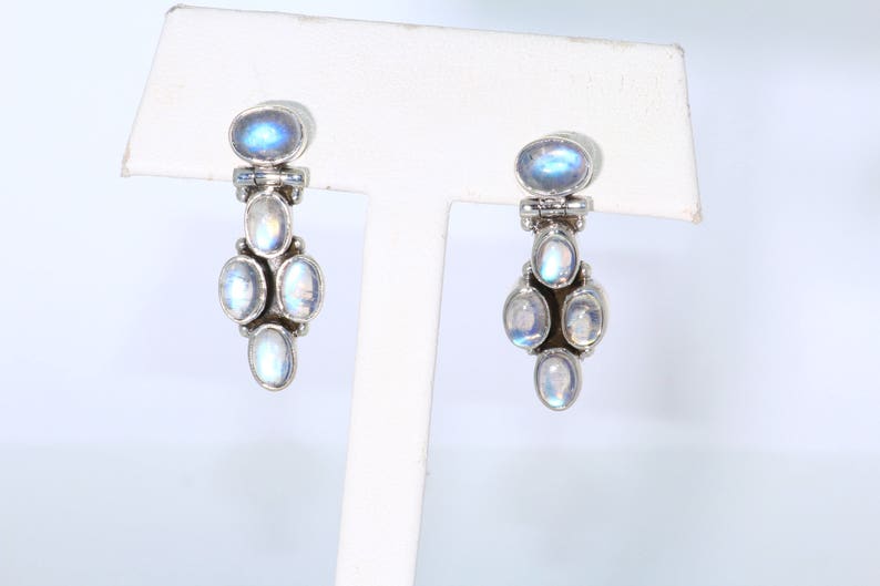 Handmade Dangle Earrings Moonstone Earrings Sterling Silver Earrings Earrings |