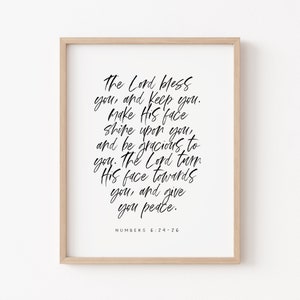 Numbers 6:24-26 The Lord Bless You and Keep You, Printable Wall Art, Bible verse print, Scripture Wall Art, digital download, Calligraphy